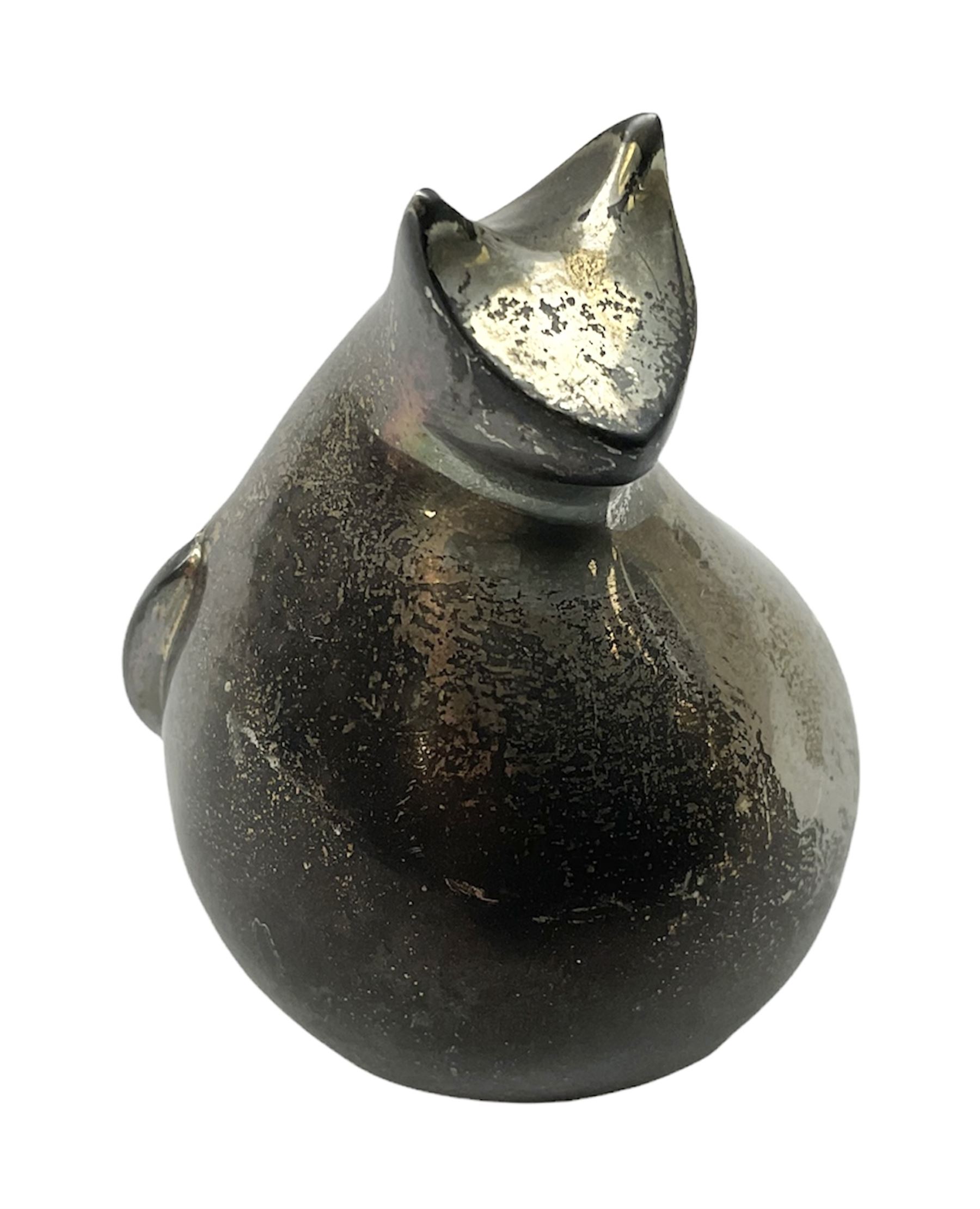20th century Dansk silver plated paperweight in the form of a stylised cat, with mark to base, H5.5cm