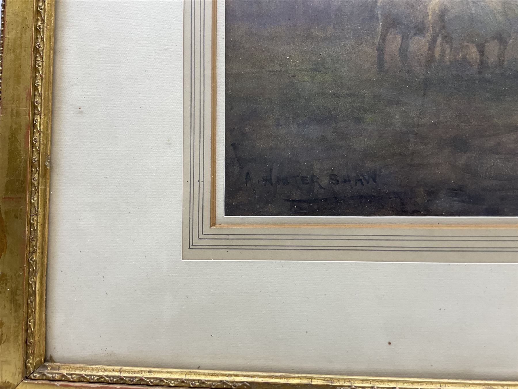 Arthur Winter Shaw (British 1869-1948): 'Folding Time', watercolour signed, titled and inscribed 'Purchased 1932' on the mount 36cm x 53cm