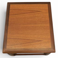 G-Plan - 'Astro' teak nest of three tables, square top with shaped supports