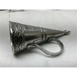 Mats Jonasson of Sweden glass Otter paperweight, Capredoni by Dartington Crystal Crysanthemum paperweight, boxed British Fossils agate geode, silver plated wine bottle coaster and Aynsley vase, etc, all boxed