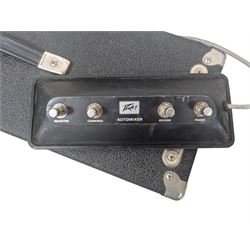 1970s Peavey 2 x 12 BW Mace guitar amplifier, serial no. 9A-468240, with a Peavey four-button Automixer foot pedal, H51cm, W67cm