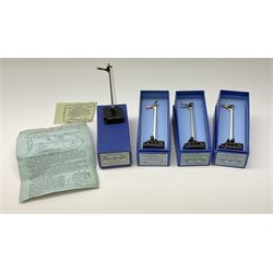 Hornby Dublo - twelve electric semaphore signals comprising four ED1 Single Arm; two ED2 Double Arm; one ED3 Junction Signal Upper Quadrant; one 5045 Colour Light Signal - Single (Home); two ES6 Colour Light Signal -Single (Distant); and two 5047 Colour Light Signal - Junction (Home); all boxed (12)