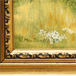 W T Macdonald (Scottish 20th century): 'Harvest Time', oil on board signed and dated '90, titled on gallery label verso 57cm x 70cm