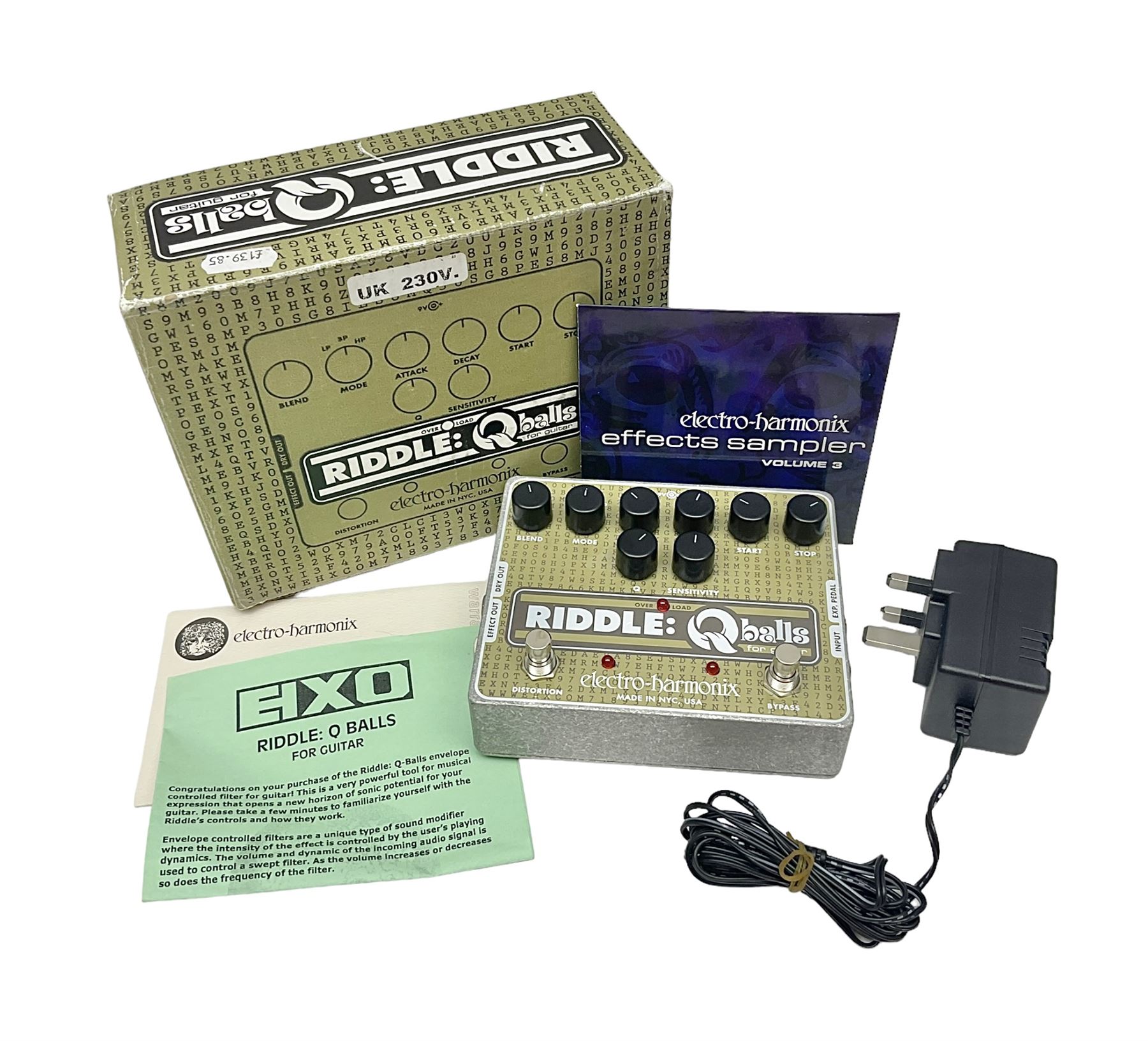 Electro Harmonix Riddle Qballs guitar pedal, boxed 