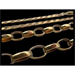 Two 9ct gold chains, both hallmarked 