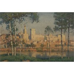 Albert Moulton Foweraker (British 1873-1942): The Papal Palace Avignon, watercolour signed 36cm x 52cm