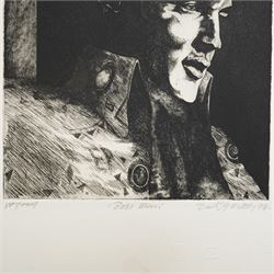 David Oxtoby (Yorkshire Pop Artist 1938-): Elvis Presley - 'Golden Years' and 'Boss Man', lithograph in colours and etching signed titled and dated 1978 & '74 in pencil, numbered 2/30 AP & 1st proof, respectively, max 68cm x 56cm (2) (unframed)