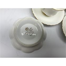 Royal Albert Val D'or pattern tea service for six, comprising teapot, milk jug, sucrier, six teacups and saucers, tea plates, side plates, dessert plates, etc (33)