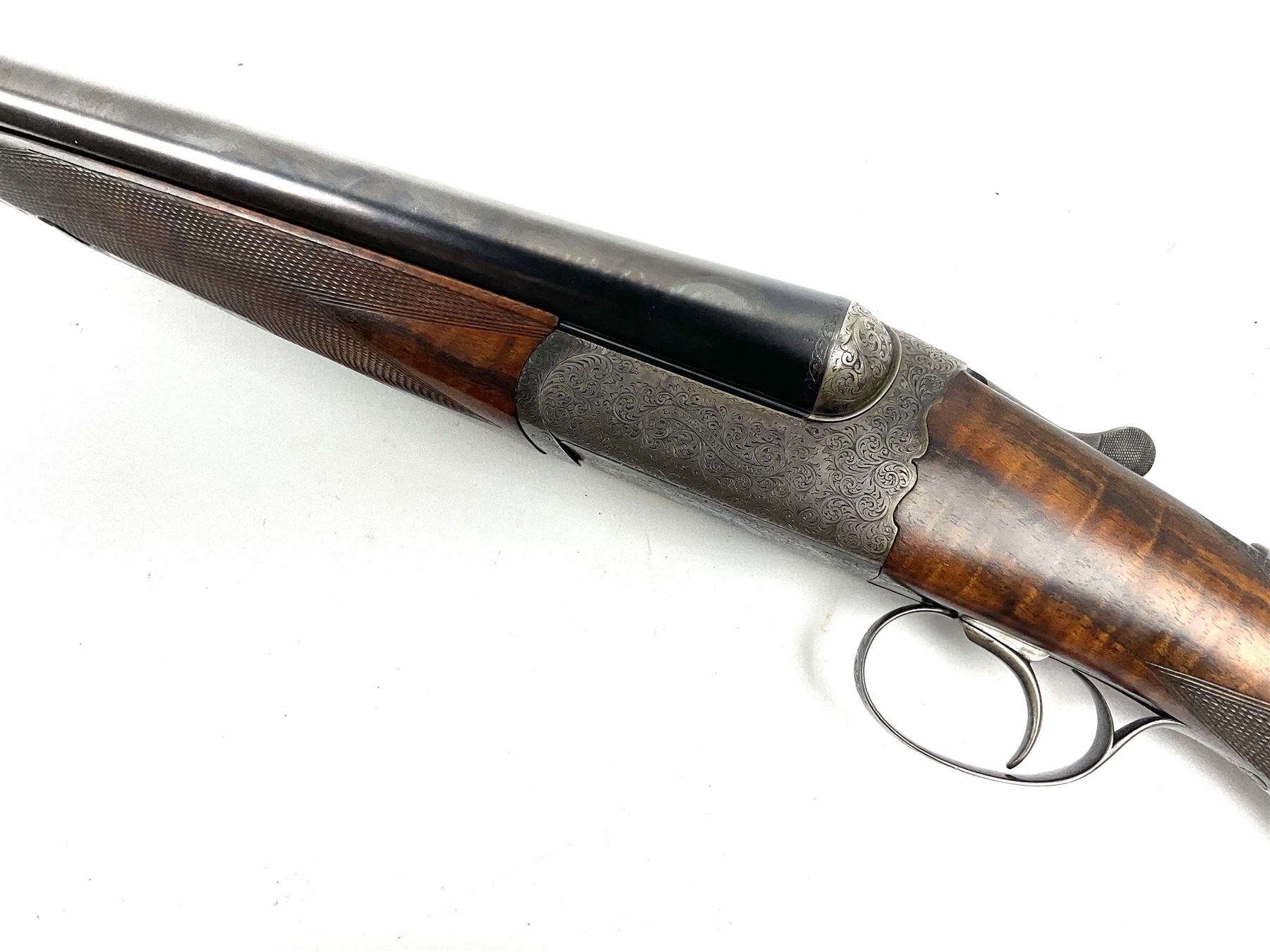 Very fine Westley Richards 12-bore side-by-side double barrel boxlock ejector live pigeon sporting gun, c1910, very heavy and thick 76.5cm blued tightly choked barrels with 2.5