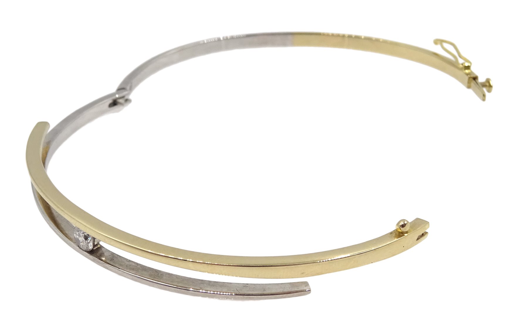 white gold diamond set bangle