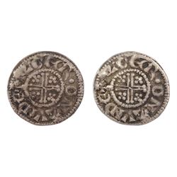 Two John (1199-1216) short cross hammered silver coins