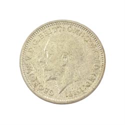 King George V 1927 proof coin set, comprising threepence, sixpence, one shilling, florin, halfcrown and 'wreath' crown, cased