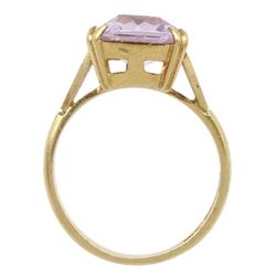 9ct gold single stone amethyst ring, hallmarked