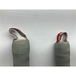 Two signed Yorkshire County cricket bats, from 2011 and 2012 seasons, bearing signatures including Adil Rashid, Andrew Gale, Ryan Sidebottom, Gary Ballance etc