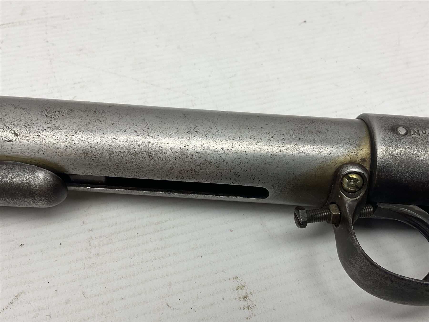 Early 20th century BSA Improved Model D .177 cal. air rifle, with underlever action, top-loading, walnut stock with chequered semi-pistol grip, serial no.46481, L100cm overall NB. AGE RESTRICTIONS APPLY TO THE PURCHASE OF AIR WEAPONS.