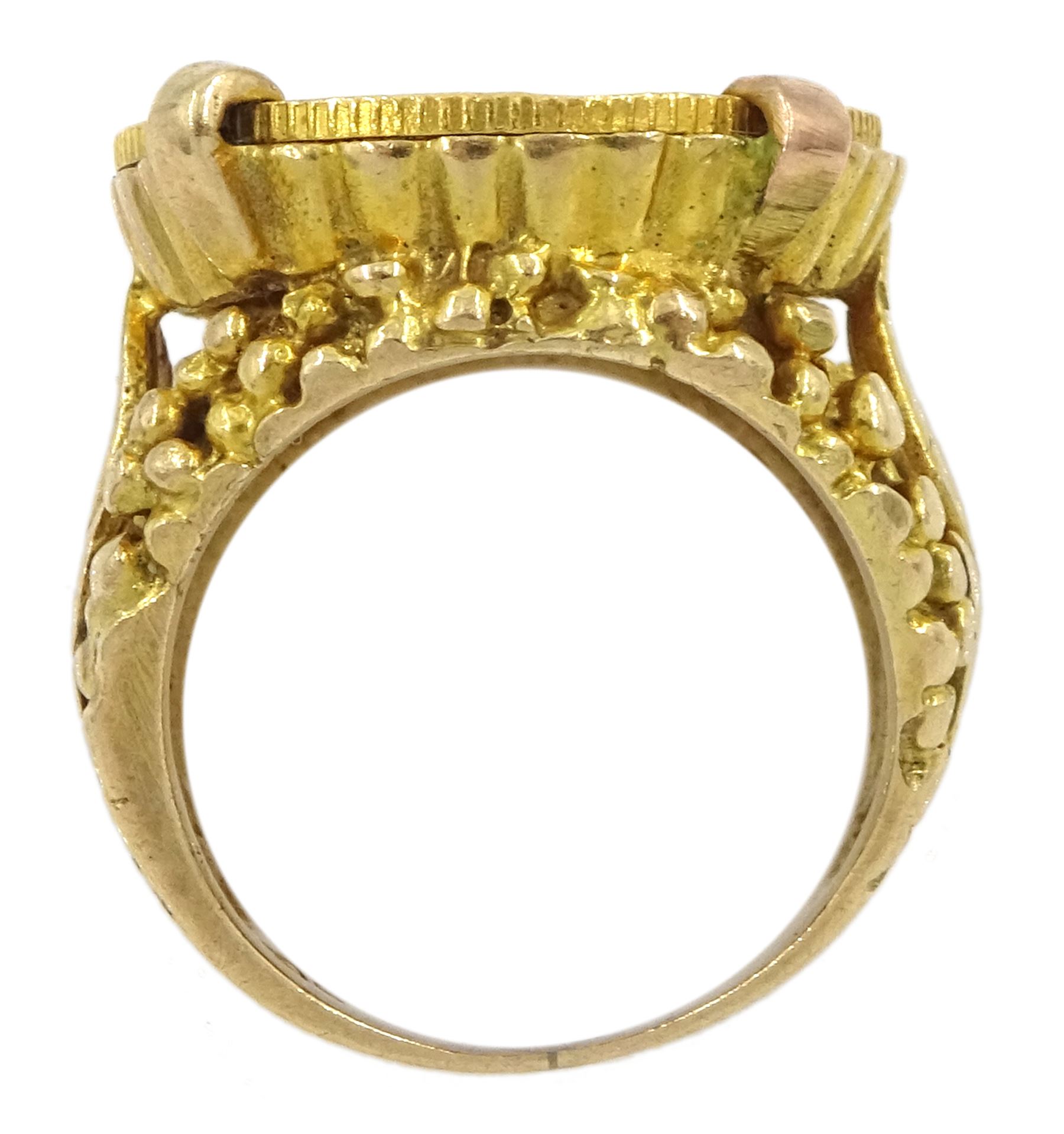 King Edward VII 1902 gold half sovereign coin, loose mounted in 9ct gold ring, hallmarked