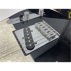 2009 Fender Telecaster electric guitar in black, retro fitted with Charlie Christian copy pick-up, serial no.MZ9546274; L98cm; in Fender soft carrying case