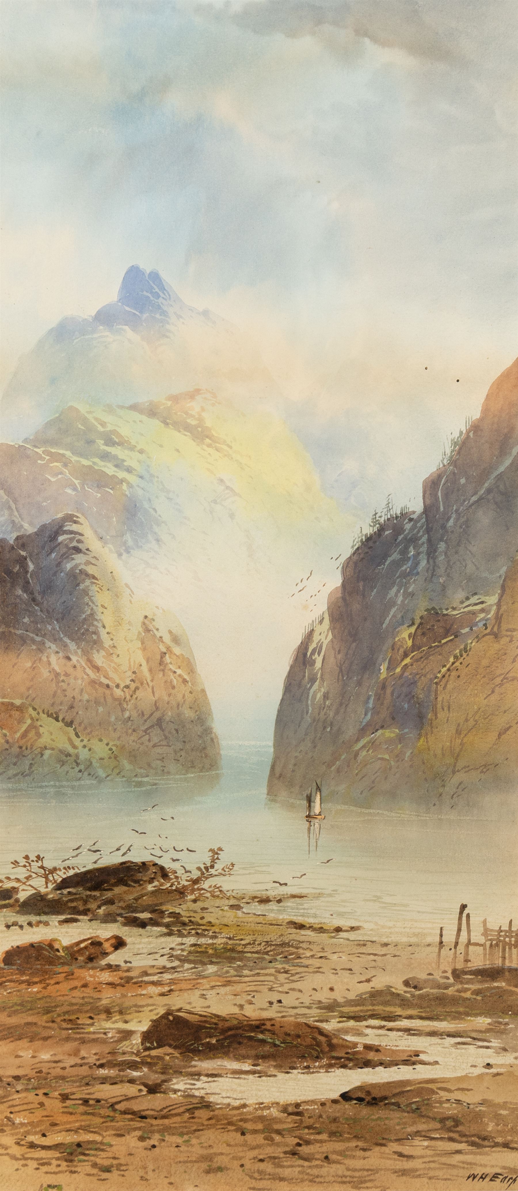 William Joseph Boyes (British 1871-1919): On the River Llugwy - North Wales, watercolour signed and dated 1902, titled verso; together with William Henry Earp (British 1831-1914): Loch Leven, watercolour signed, titled verso max 36.5cm x 34cm (2)