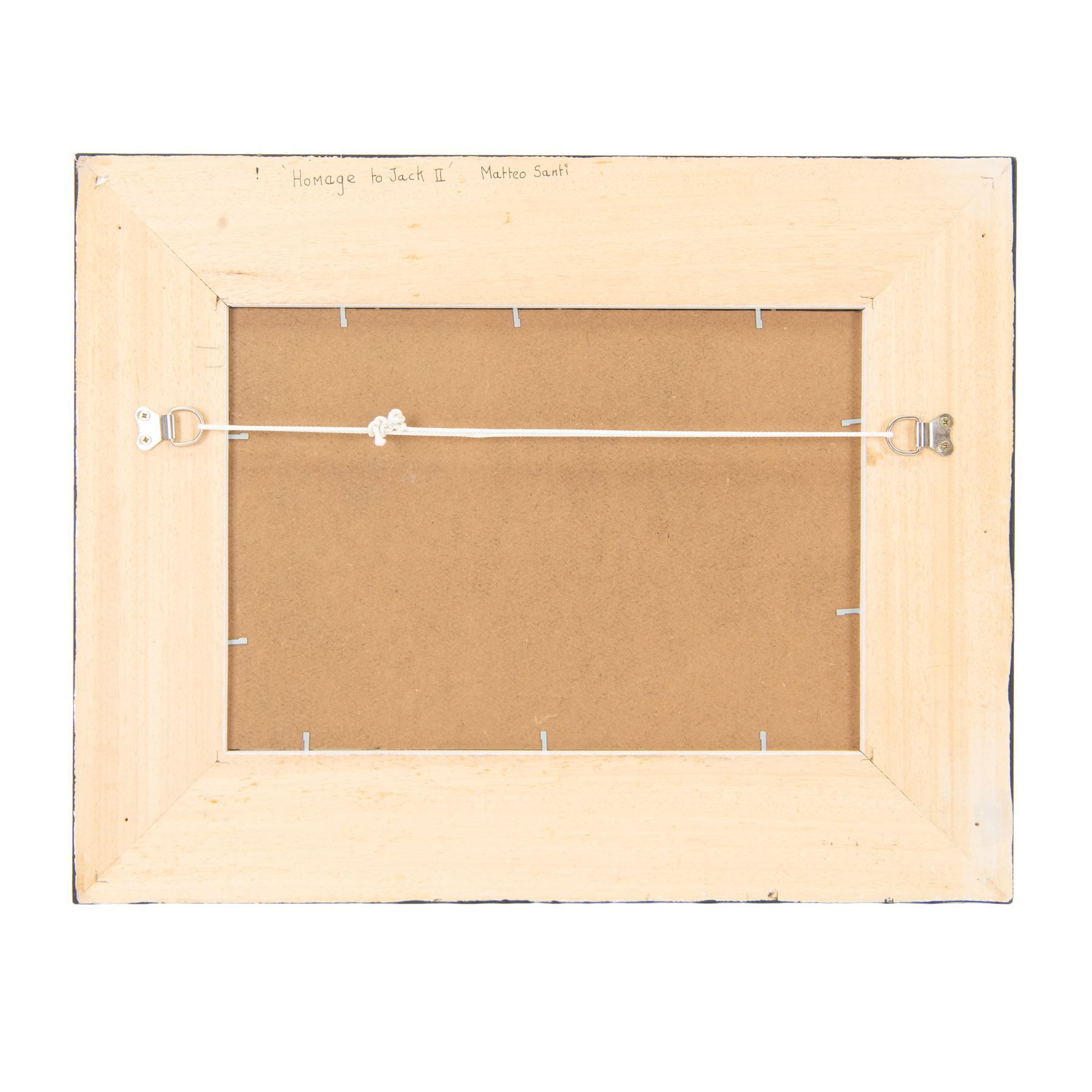 Matteo Santi (Italian Contemporary): 'Homage to Jack II', oil on canvas laid on to board, signed and titled verso 21cm x 31cm