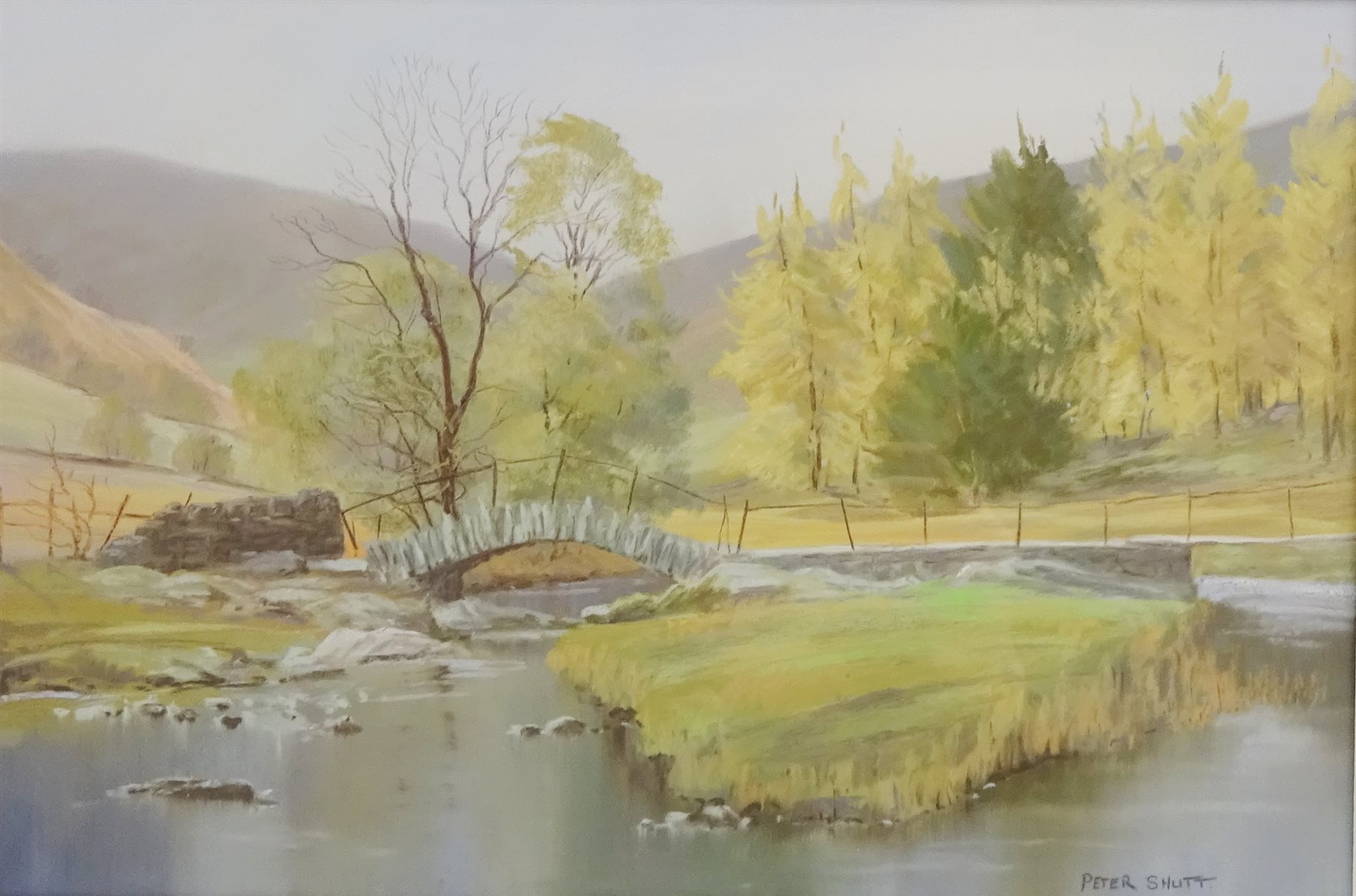 Peter Shutt (British 1926-): 'Slater's Bridge Little Langdale' pastel ...