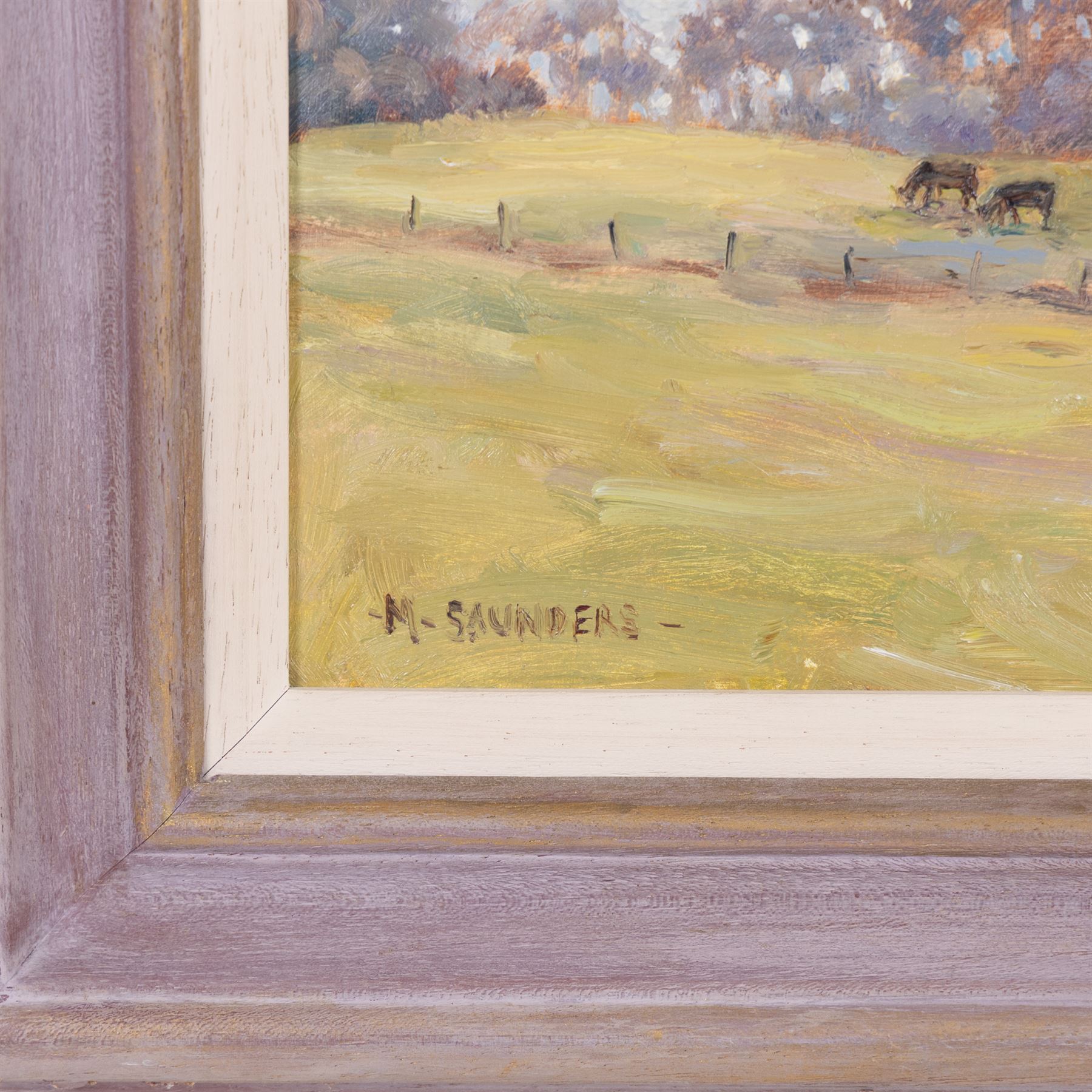 Michelle Saunders (British 1936-): Lythe Bank looking towards Sandsend, oil on board signed 25cm x 35cm 