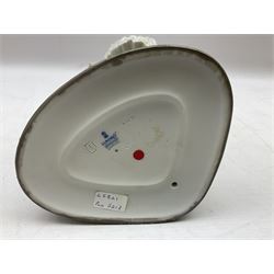 Lladro figure, Minstrel's Love, modelled as a couple entertaining, the lady in ballerina costume playing the lute and the gent stood behind her in jester type dress, sculpted by Rafael Lozano, with original box, no 5821, year issued 1991, year retired 1993, H31cm