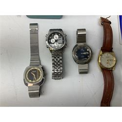 Collection of wristwatches including Accurist World Time chronograph quartz, Lorus chronograph 100m stainless steel quartz, Oskar Emil Torrini, two Citizen automatics, Seiko ladies Vivace, Titus, Limit and Tissot