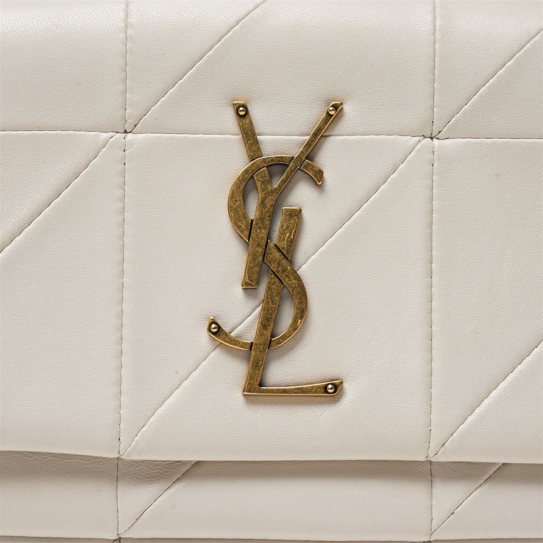 Saint Laurent - ‘Jamie 4.3’ Mini Shoulder Bag, in pale cream quilted lambskin leather, with oversized YSL Cassandre logo, gold-tone hardware and chain and leather shoulder strap, unused with original box and dust bag