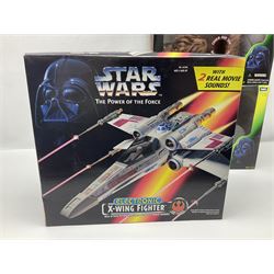 Star Wars - The Power of the Force - Electronic X-Wing Fighter; Rancor and Luke Skywalker; Bantha and Tusken Raider; Jabba the Hutt and Han Solo; and Ronto and Jawa; all in sealed boxes (5)