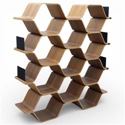 Made.com - Luka Stepan (1980-) 'Polygon' shelving unit, a contemporary walnut veneered roo...