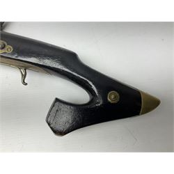 19th century Arabian(?) jezail flintlock musket, approximately 28-bore, the 137cm(54