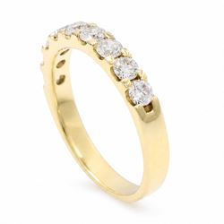 18ct gold diamond half eternity ring, set with nine round brilliant cut diamonds, hallmarked