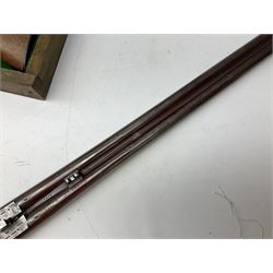 Midland Gun Company Birmingham & London 12-bore side-by-side box-lock non-ejector double barrel shotgun with 76cm damascus barrels, Prince of Wales style walnut stock with chequered grip and fore-end, top safety and engraved lock no.62160 L120cm overall; in scratch built baize lined wooden case. SHOTGUN CERTIFICATE REQUIRED.