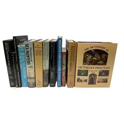 Group of Fine Art and Antique reference books, to include examples on Victorian painters, equestrian artists, Worcester porcelain, etc. 
