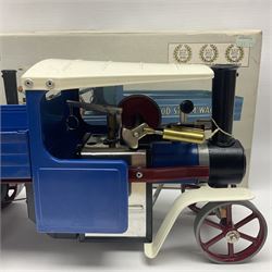 Mamod SW1 ‘Steam Wagon’ live steam, in blue and red, in original box 