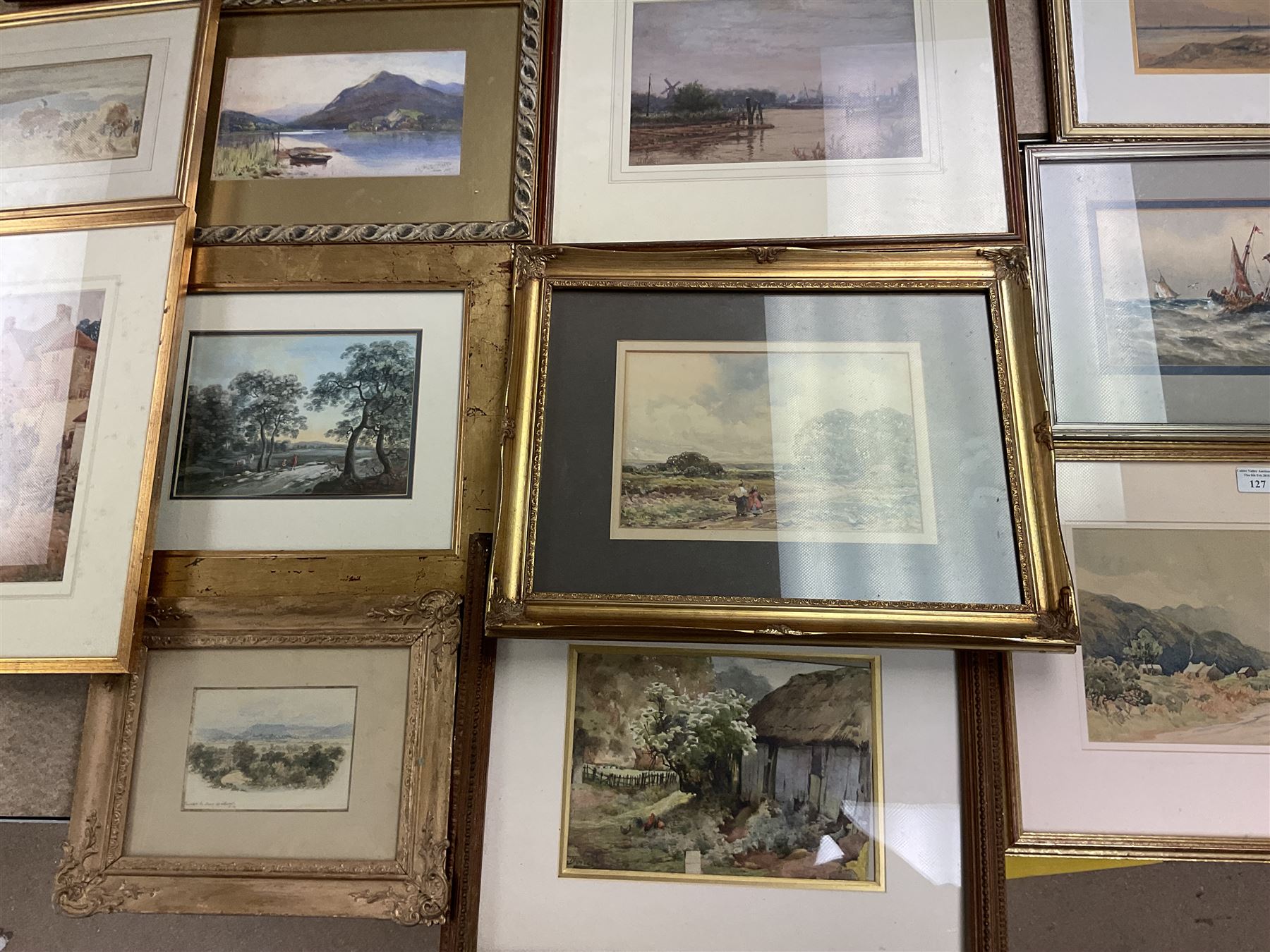 Collection of 19th and early 20th century watercolours, artists including Fred R Gibson, Joseph Pighills, Norman Wilkinson, George Anderson Short, George Stratton Ferrier,  John Dobby Walker, WH Gray, William Woodhouse, R Thomas, Claude Hayes, W Harrison, Mary Weatherill, Robert Houston, Tom Jones, etc (17)