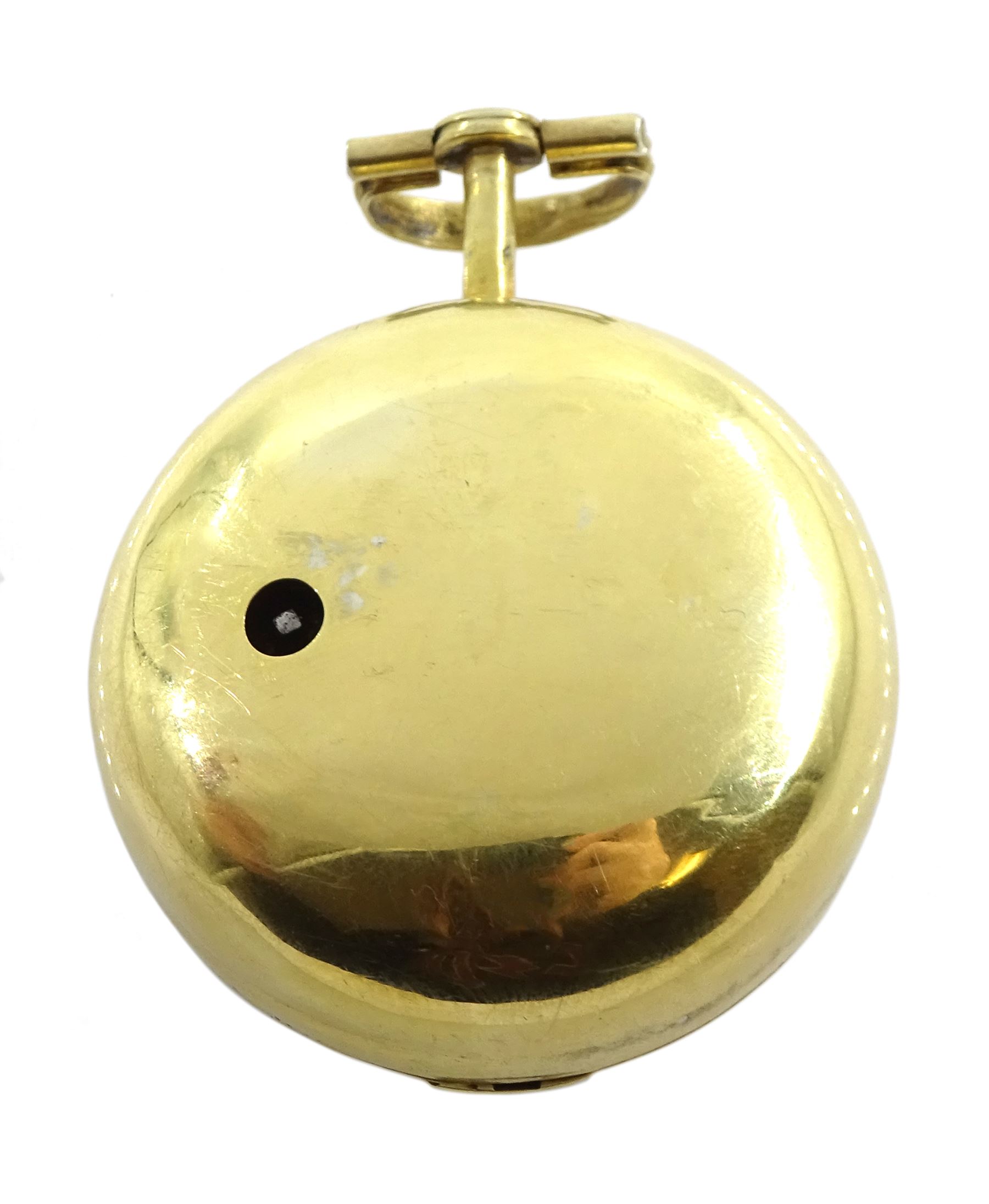 George III silver-gilt repousse pair cased verge fusee pocket