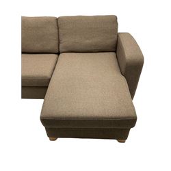 Lydia Deluxe - right-hand corner sofa bed, upholstered in mocha fabric