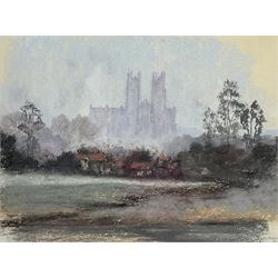 Phyllis Hoggard (British 20th century): York Minster, pastel signed and dated 1977; Gwen Cooper (British 20th century): 'Ottringham East Yorkshire', watercolour signed max 25cm x 40cm (2)