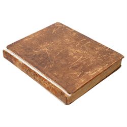 Charlton, Lionel -' History of Whitby and of Whitby Abbey' printed by A Ward 1779 with folding plan, black and white plates, Thomas Fishburn book plate, leather boards