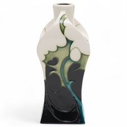 Moorcroft Sea Holly pattern twin-handled small vase, impressed and painted marks to base, H15.5cm