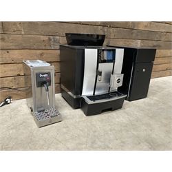 Jura GIGA X3 commercial coffee machine, Dualit Milk Frother and a Milk cooling cabinet, with other accessories