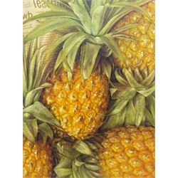 Mark Midgley (British / South Africa 1954-): Pineapples, oil on canvas laid onto board signed 81cm x 60cm