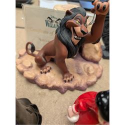 Collection of Disney figurines, comprising Disney Villains 'Life's Not Fair, is it?', with certificate of authenticity, Snow White Magic Mirror and seven ceramic figures including Jafar, Queen of Hearts and Scar