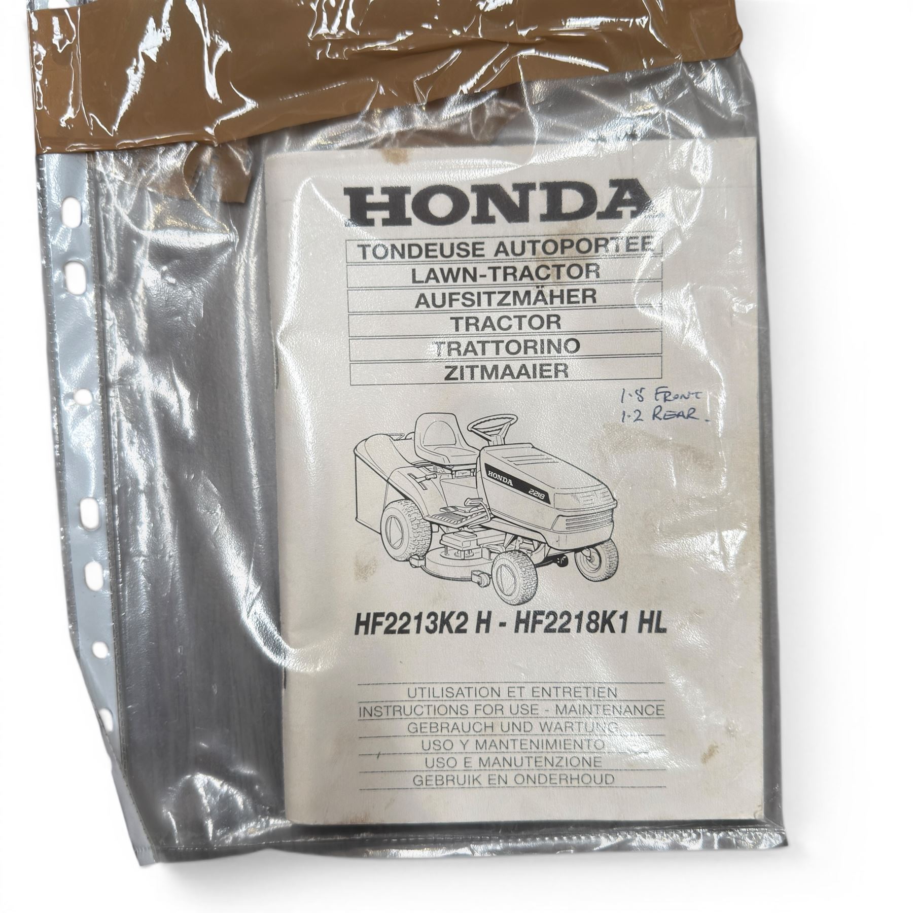 Honda 2218 hydrostatic petrol ride on lawn mower, GXV310 V-Twin, 18hp, 418 hours