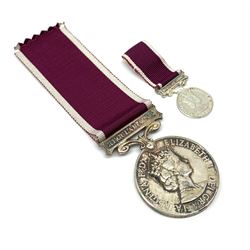 Queen Elizabeth II medal for Long Service and Good Conduct, awarded to '24312152 SGT J WILLOUGHBY RAMC', with unnamed miniature