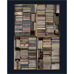 A large collection of mostly Jazz CD's including Glenn Miller, Gene Krupa, Duke Ellington, Stan Kenton, Benny Goodman and other music in four boxes (400+)