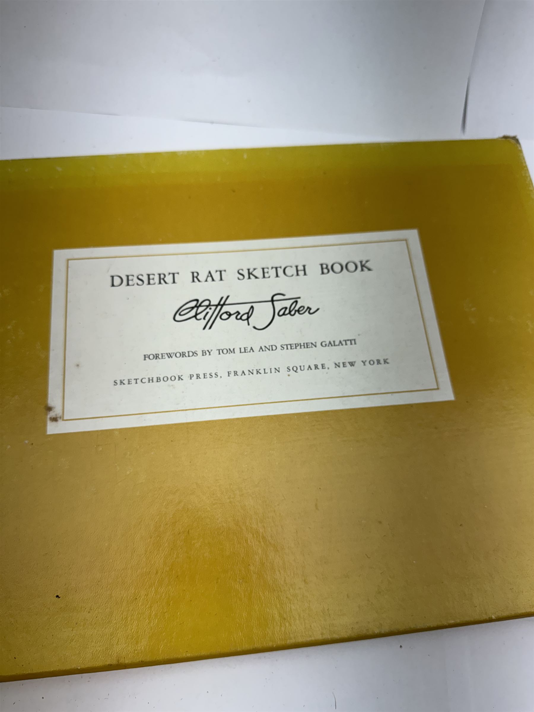 Saber, Clifford; Desert Rat Sketch Book, published by Sketchbook Press, New York 1959 in slipcase, together with military reference books, including The Illustrated Encyclopedia of Fire Arms, Winchester the gun that took the West etc