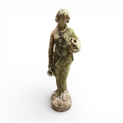 Cast stone classical figure of a water carrier