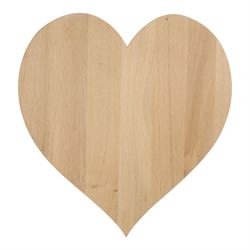 Wooden heart shaped cheeseboard, upon turned bun feet, H53cm W49cm 
